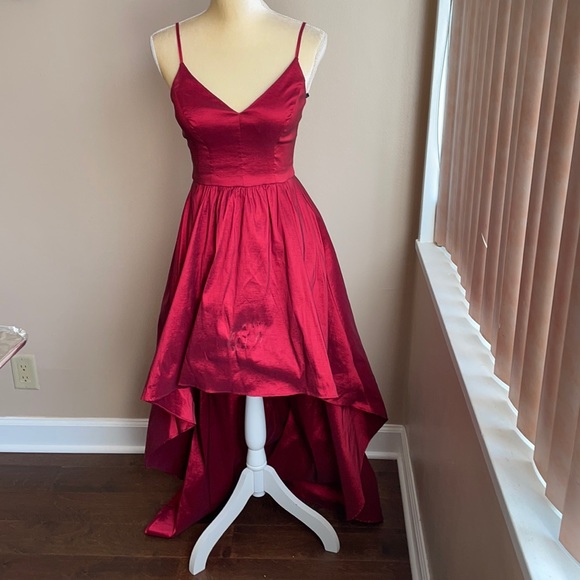 B Darlin hi lo dress burgundy Sz 5/6 - Picture 2 of 7